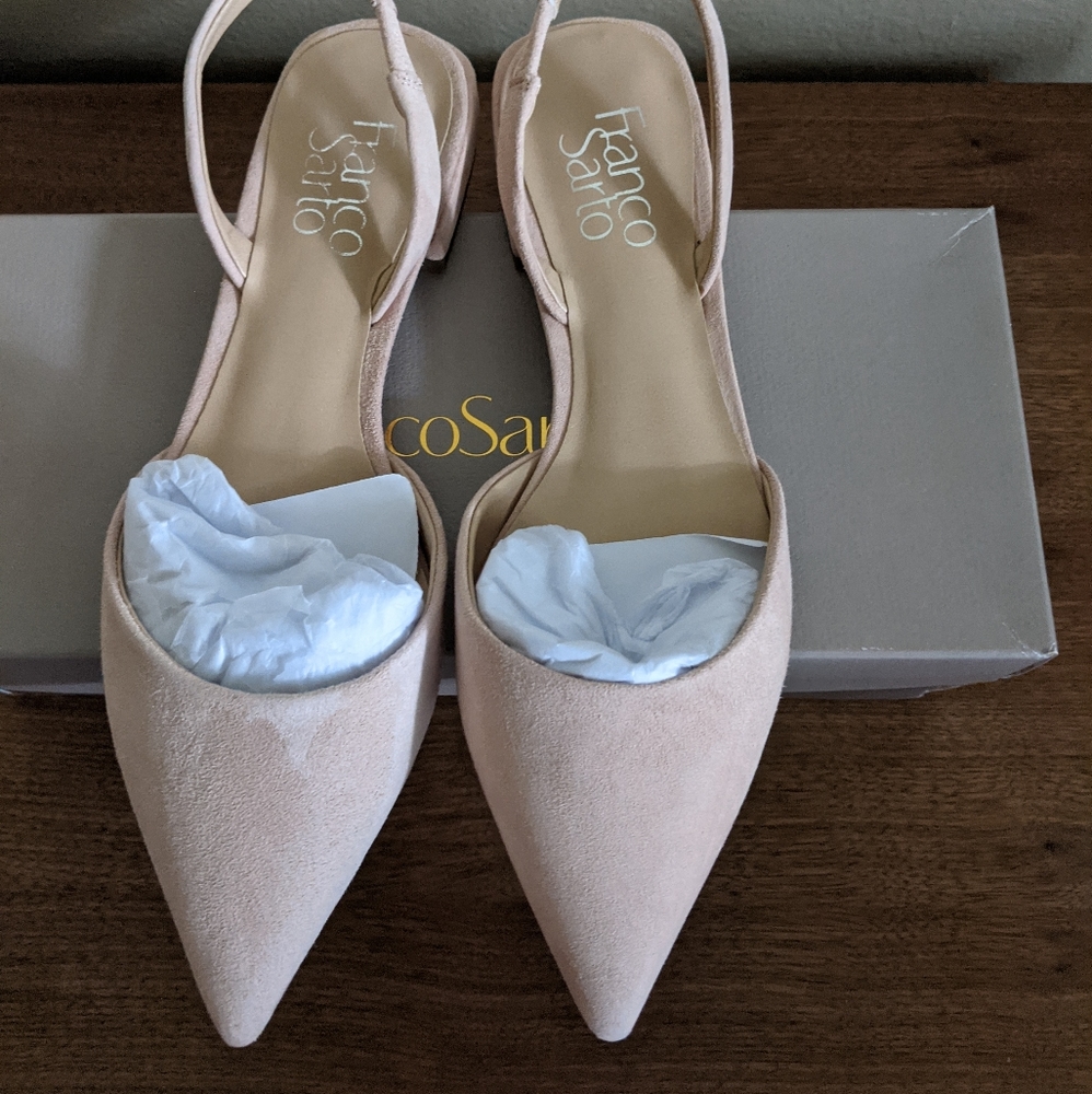 Franco Sarto Nikki Suede Slingback Flats 6 Blush